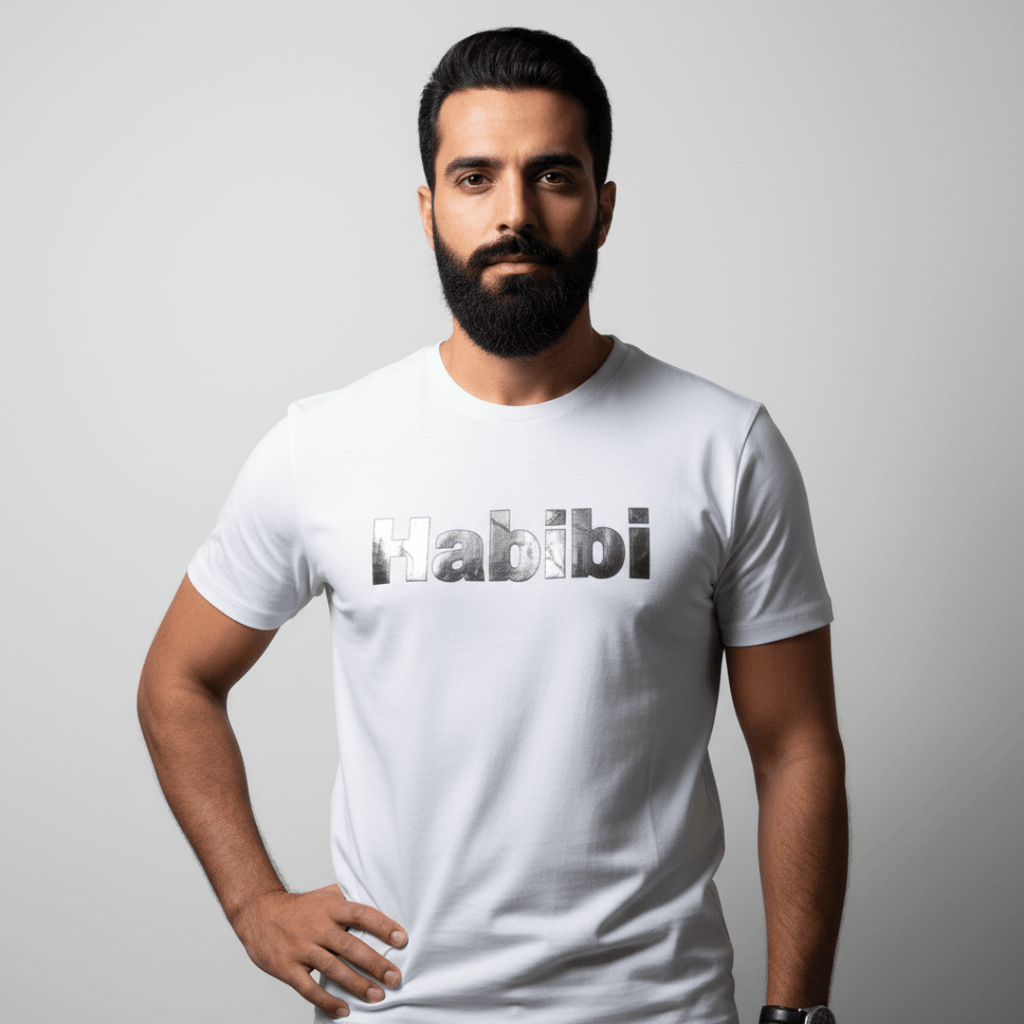 Habibi – Premium Metallic T-Shirt by Hayat Essentials