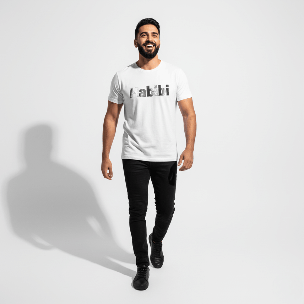 Habibi – Premium Metallic T-Shirt by Hayat Essentials