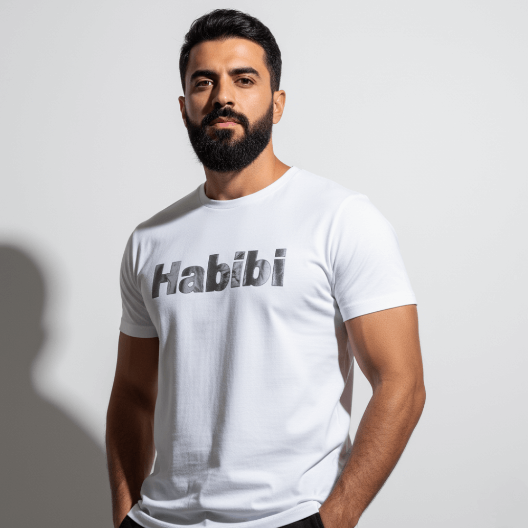 Habibi – Premium Metallic T-Shirt by Hayat Essentials
