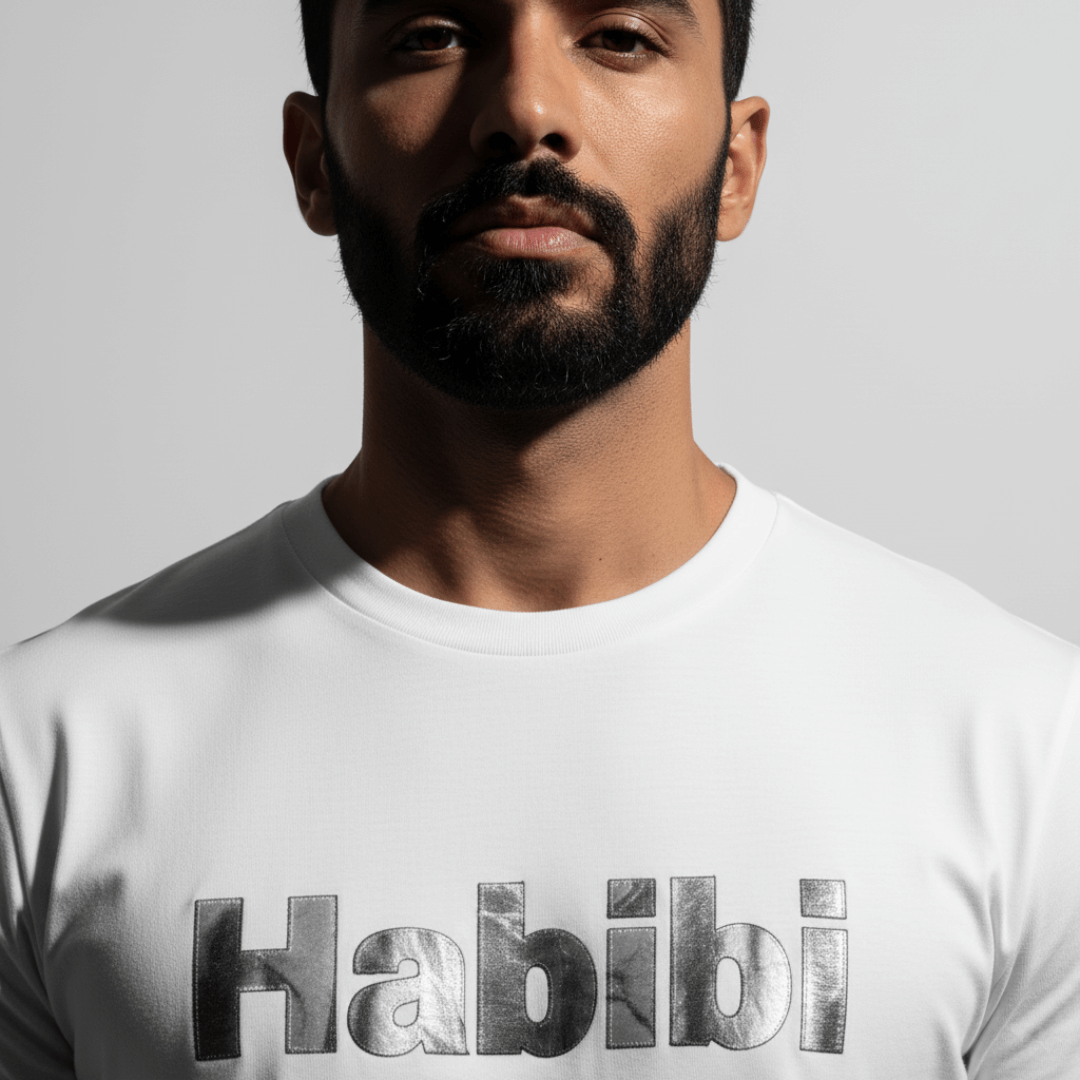 Habibi – Premium Metallic T-Shirt by Hayat Essentials