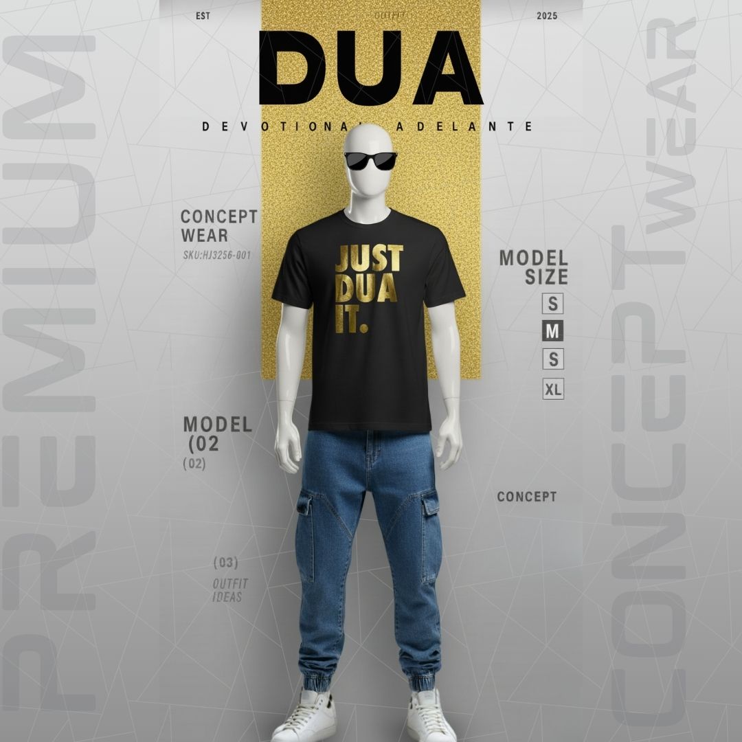 Just Dua It. – Premium Metallic Gold T-Shirt by Hayat Essentials