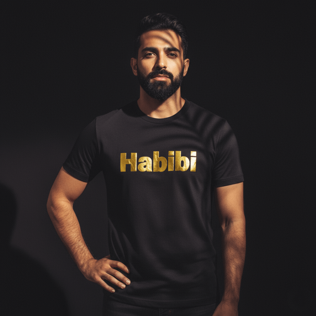 Habibi – Premium Metallic T-Shirt by Hayat Essentials