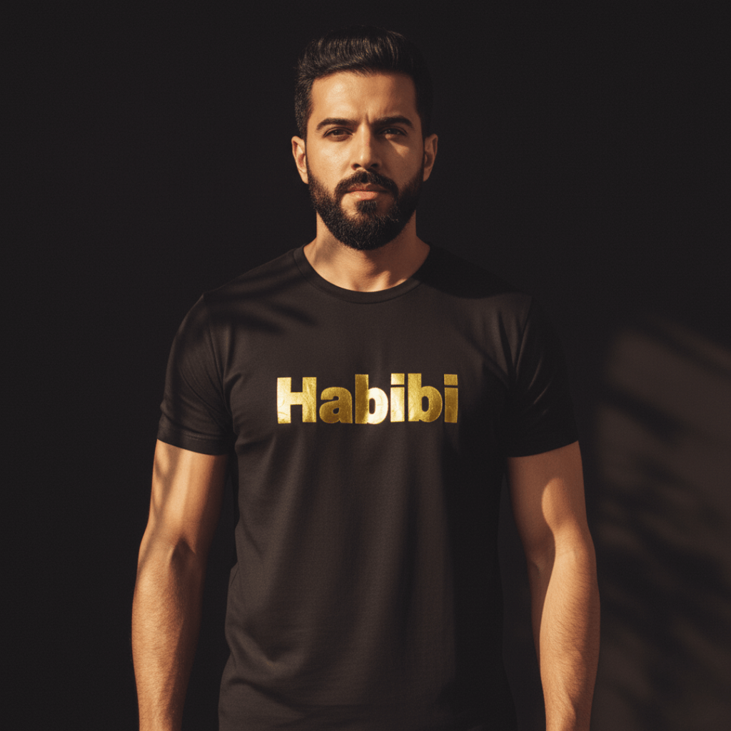 Habibi – Premium Metallic T-Shirt by Hayat Essentials