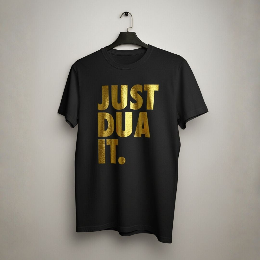Just Dua It. – Premium Metallic Gold T-Shirt by Hayat Essentials