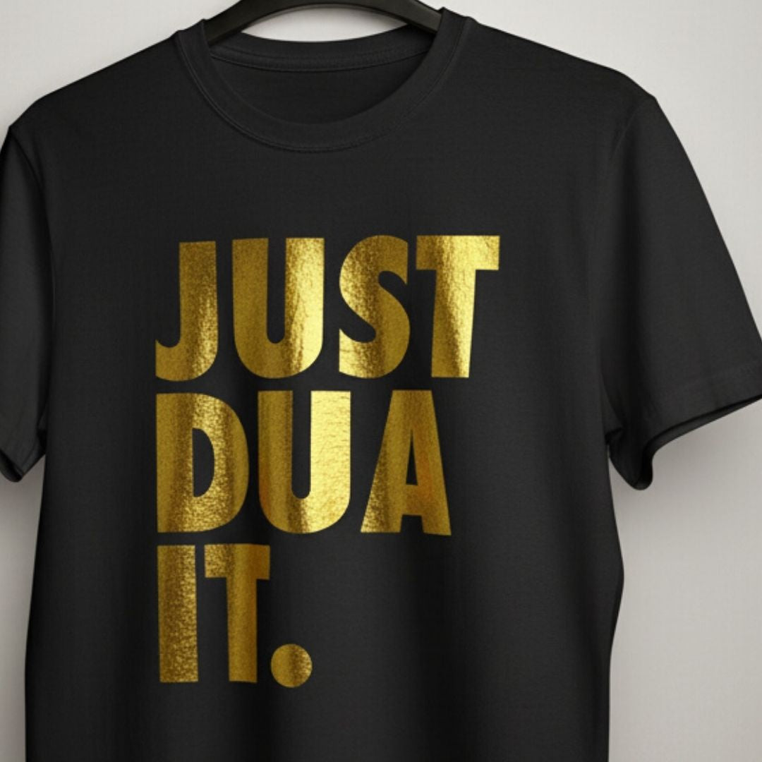 Just Dua It. – Premium Metallic Gold T-Shirt by Hayat Essentials