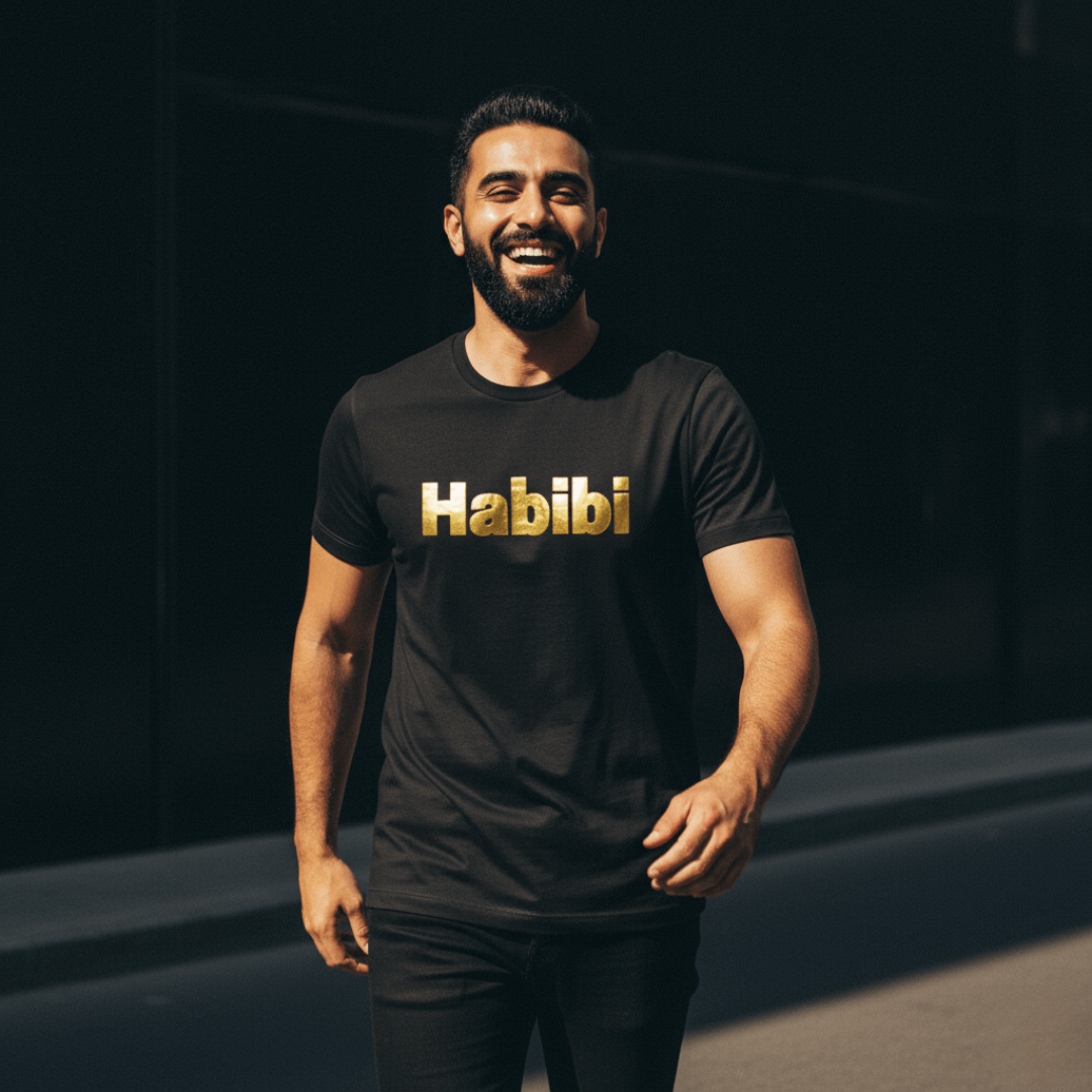 Habibi – Premium Metallic T-Shirt by Hayat Essentials