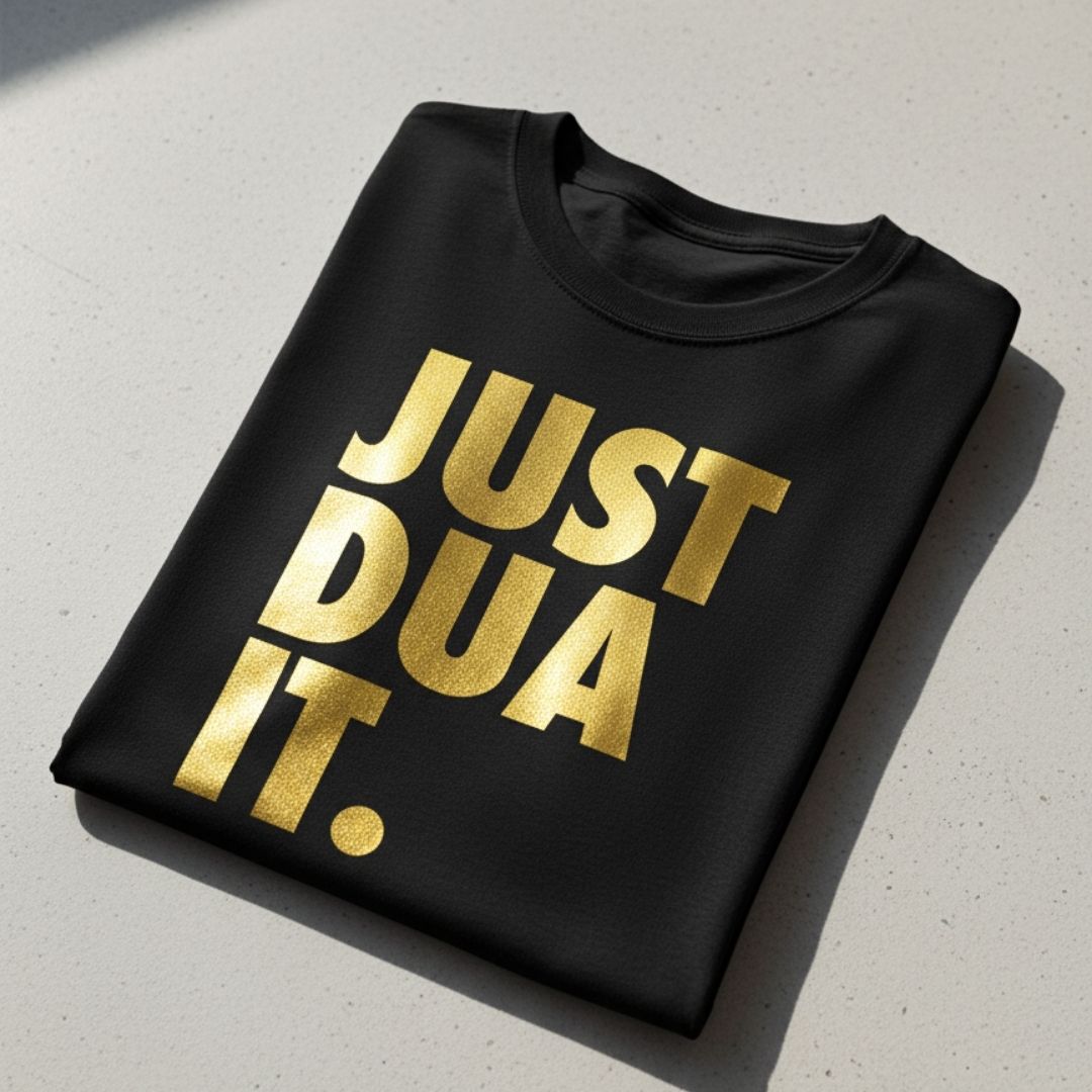 Just Dua It. – Premium Metallic Gold T-Shirt by Hayat Essentials