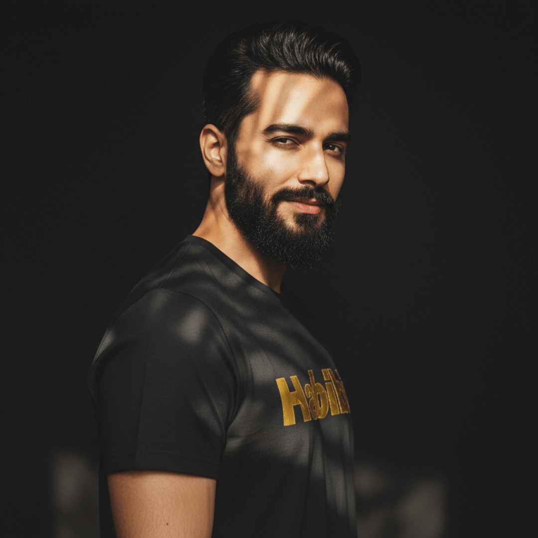 Habibi – Premium Metallic T-Shirt by Hayat Essentials