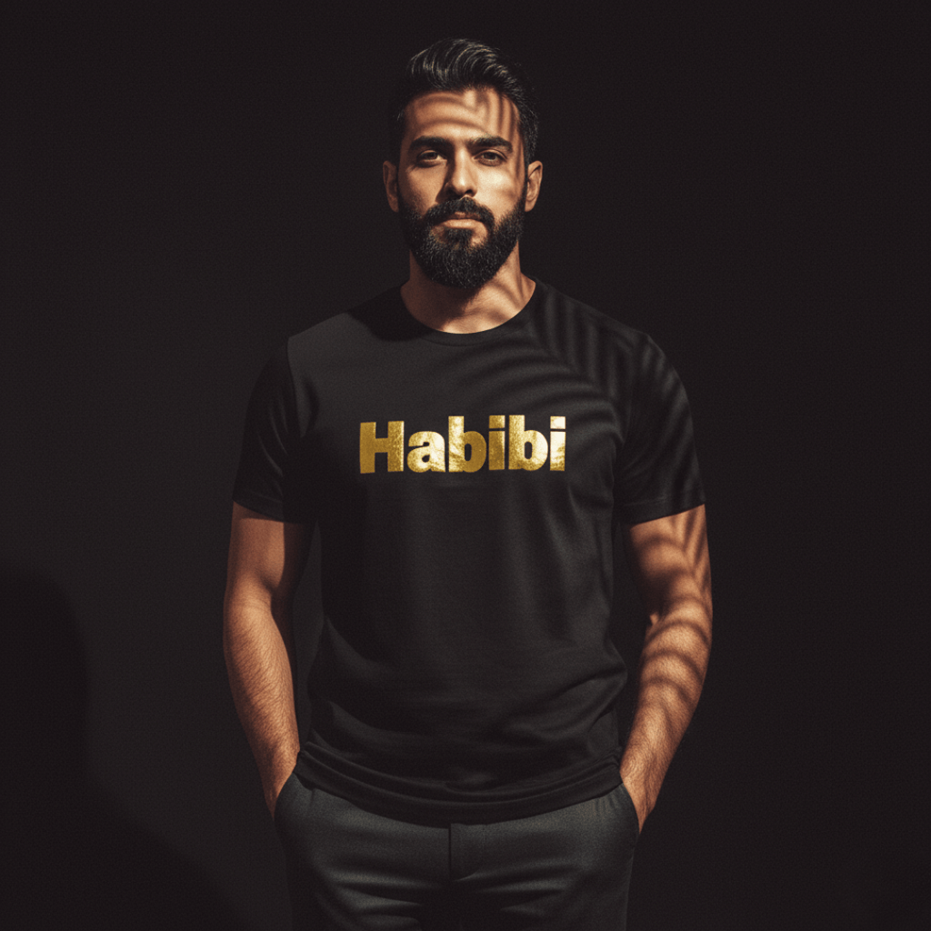 Habibi – Premium Metallic T-Shirt by Hayat Essentials