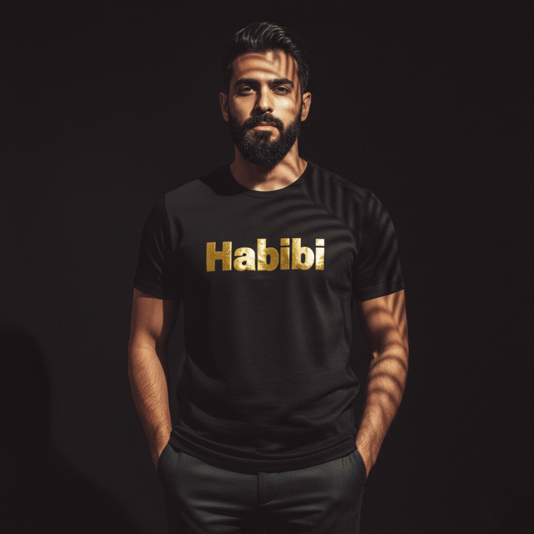 Habibi – Premium Metallic T-Shirt by Hayat Essentials