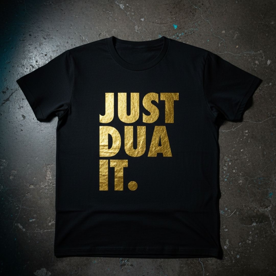Just Dua It. – Premium Metallic Gold T-Shirt by Hayat Essentials