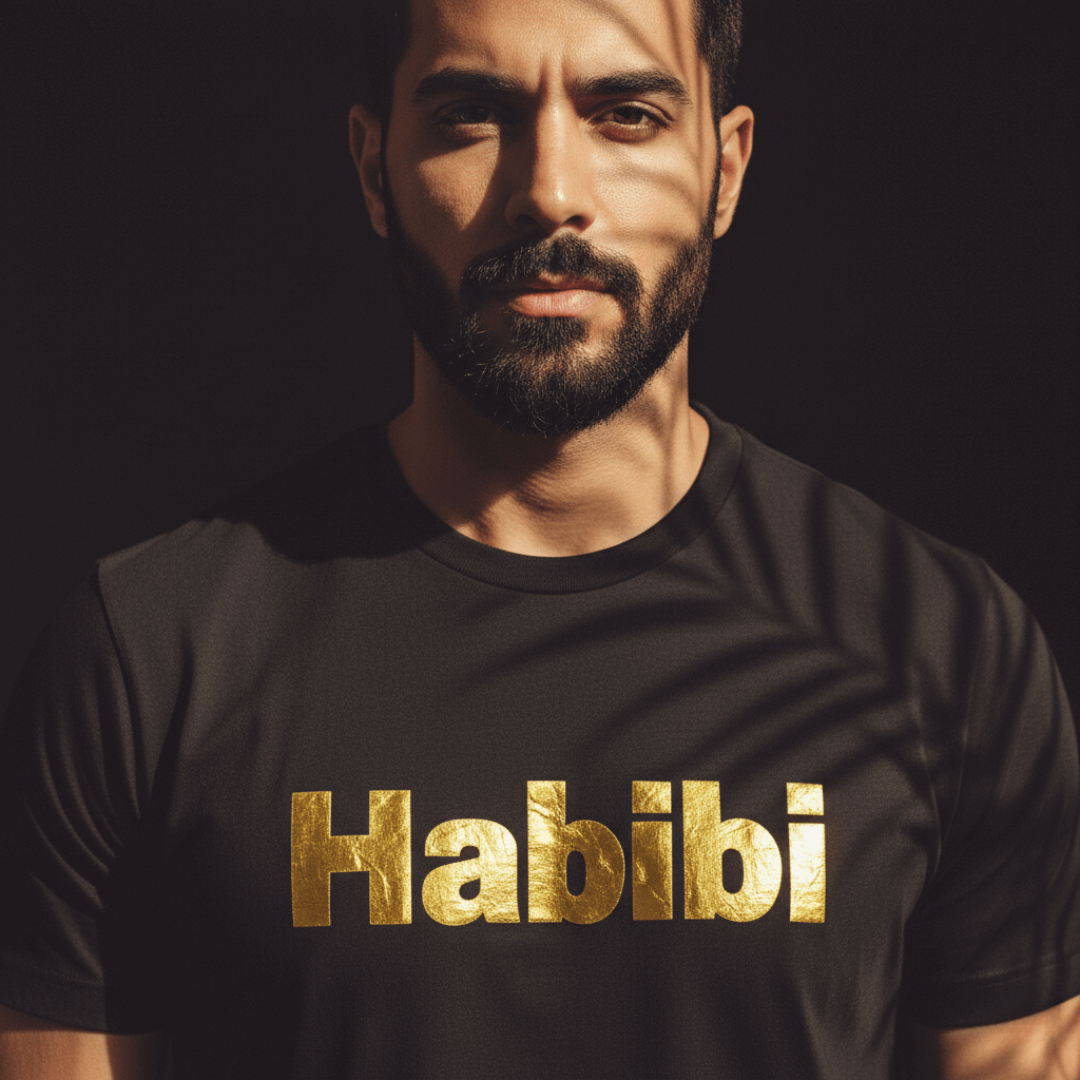 Habibi – Premium Metallic T-Shirt by Hayat Essentials