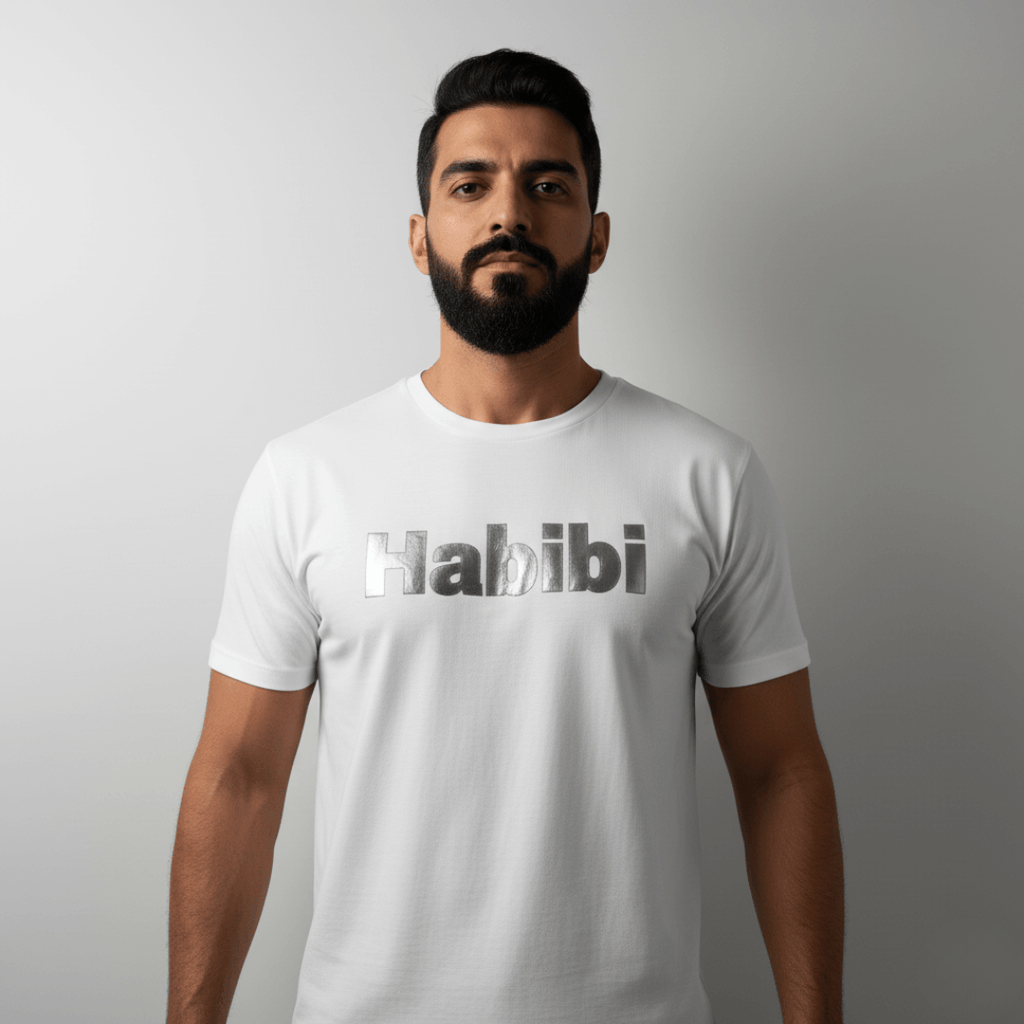 Habibi – Premium Metallic T-Shirt by Hayat Essentials