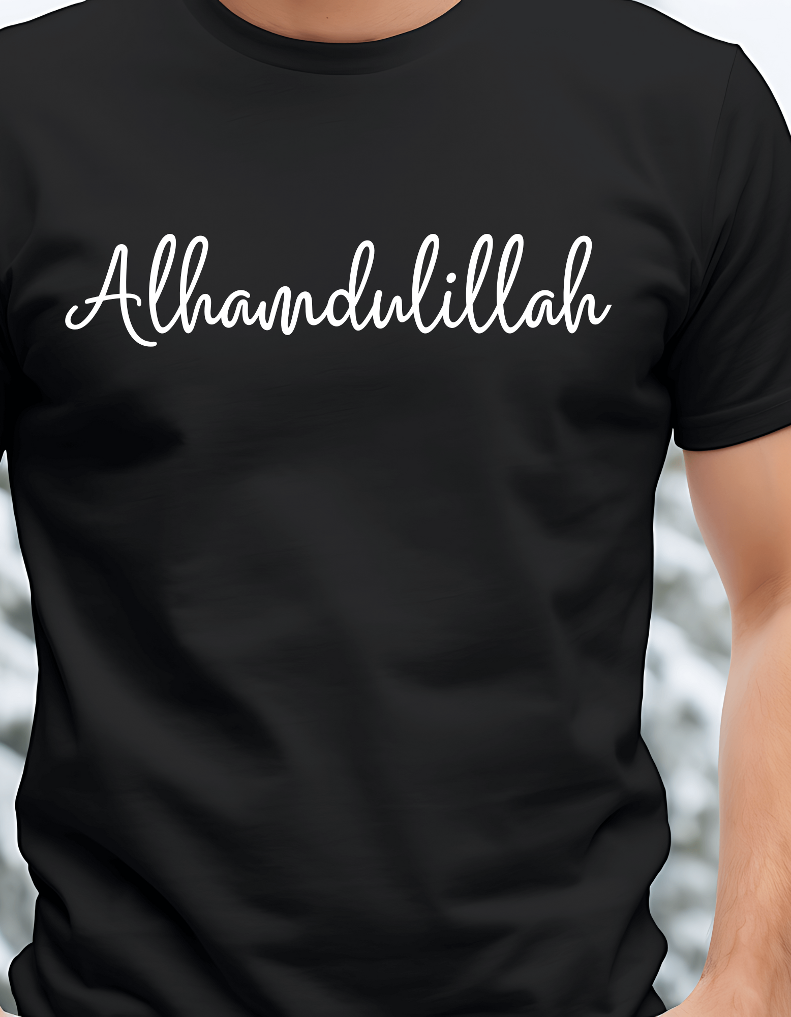 Alhamdulillah Premium Metallic Print T-Shirt – By BleeTees